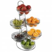 Этажерка 4 яруса + 6 салатников; сталь нерж., стекло; 2, 5л Aps 11599 Этажерка 4 яруса + 6 салатников; сталь нерж., стекло; 2, 5л Aps 11599