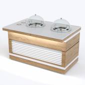 Прилавок диспенсер для тарелок тепловой пристенный левый RBN43HSW-Ж ШС Filin 1475x950x860мм