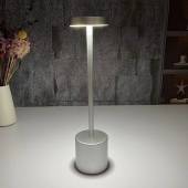 Лампа настольная беспроводная d=8 см. h=34 см. алюм., серебристая LED METAL MGline 75057