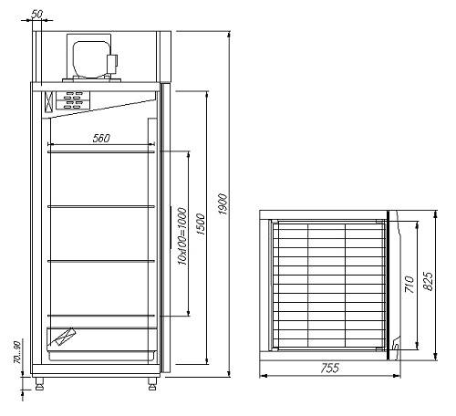 Шкаф холодильный для сыра и мяса Carboma PRO M700GN-1-G-MHC 0430
