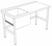 СПВМ стол производственный с ванной моечной 1500*600*850 гл.300 мм с бортом (Эконом) СПВМ стол производственный с ванной моечной 1500*600*850 гл.300 мм с бортом (Эконом)