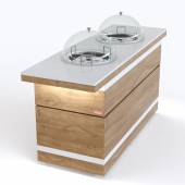 Прилавок диспенсер для тарелок тепловой сдвоенный RBN40HST-СС ШС Filin 600x1820x860мм