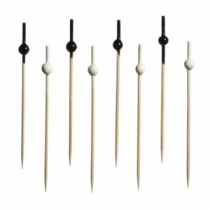 Пики бамбуковые 100мм Черно-Белые шарики 50+50шт/уп. HNC-353 51263 /40/ Пики бамбуковые 100мм Черно-Белые шарики 50+50шт/уп. HNC-353 51263 /40/