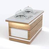 Прилавок диспенсер для тарелок тепловой сдвоенный RBN41HST-ЖЖ ШС Filin 825x1820x860мм