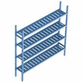 Cтеллажная система Polair LOAD.ME poly 4 яруса 1100x300x1600 16AL.4PP30.11B