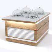 Прилавок диспенсер для тарелок тепловой сдвоенный RBN42HST-ЖЖ ШС Filin 1150x1820x860мм