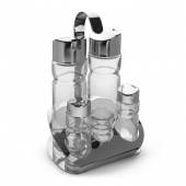 Набор для специй 5 предметов (соль, перец, зубоч, масло, уксус) нерж., крюк Luxstahl [KH-503]