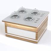 Прилавок диспенсер для тарелок тепловой сдвоенный RBN43HST-ЖЖ ШС Filin 1475x1820x860мм