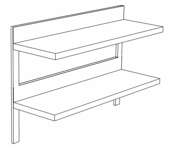 ПК2 полка производственная 2-х уровневая 1100*400(300) с бортом