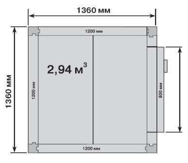 Камера холодильная Polair КХН- 2,94 1360х1360х2200 складская «уголки в комплект не входят»