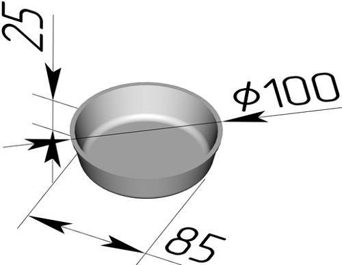 Форма для хлеба Спика 17 Е (круглая) (100 х 85 х 25 мм) Форма для хлеба Спика 17 Е (круглая) (100 х 85 х 25 мм)
