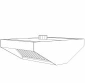 Зонт вытяжной островной Г-образный 1600*800