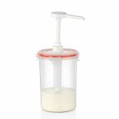 Диспенсер для соуса d=120 h=180/300 мм. 1,5 л. с дозатором (25 мл), п/п, прозрачный GP 76912