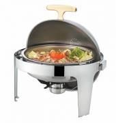 Мармит сервировочный круглый Sunnex с крышкой «ролл-топ» 