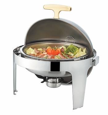 Мармит сервировочный круглый Sunnex с крышкой «ролл-топ» 