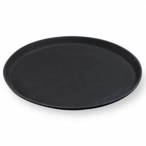 Поднос круглый 27см прорезиненный черный MGSteel 1100CTBl 45815