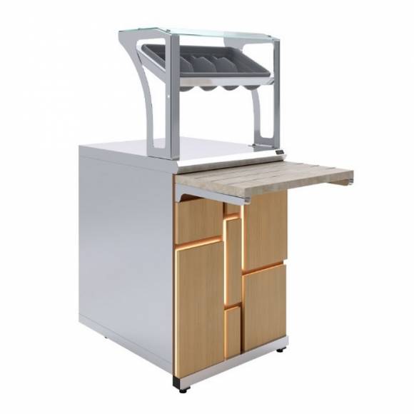 Прилавок для приборов и подносов Megapolis Luxstahl ПП (С)-600 Premium