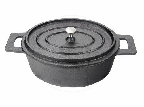 Кастрюля порционная овальная чугун P.L. с крышкой   81200027