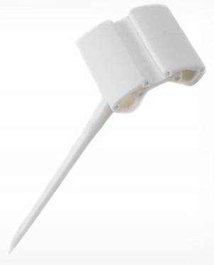 Держатель для ценников и табличек h=5 см. белый пластик. на иголке