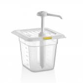 Диспенсер для соуса 170*160 мм. h=145 мм. 2 л. с дозатором (25 мл), п/п, желтый GP 77198