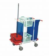 Тележка для уборки ТУ1 ОЛДАК мешок 110л, 2 корзины, 2 ведра Тележка для уборки ТУ1 ОЛДАК мешок 110л, 2 корзины, 2 ведра