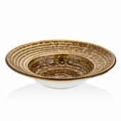 Тарелка глубокая 400 мл 250мм фарфор Cowry Yellow By Bone CW-YL-ZT-25-CK /6/