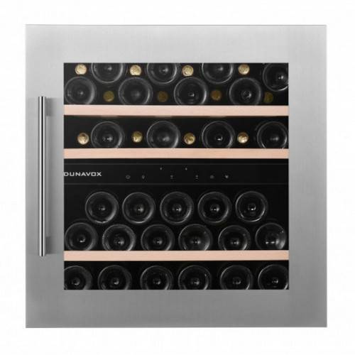 Винный шкаф компрессорный встраиваемый DUNAVOX DAB-41.83DSS 2 температурные зоны