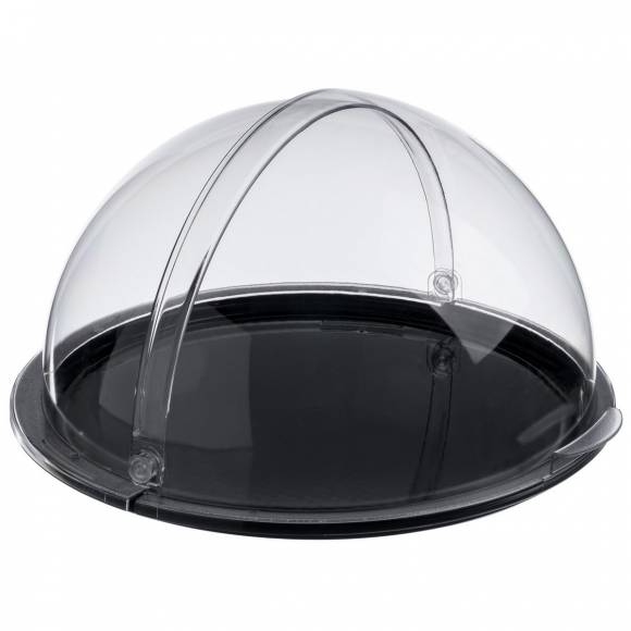 Поднос сервировочный d=38,5 см. поликарбонат, черный, с крышкой Roll-Top GP 79324