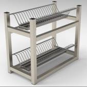Полка для сушки тарелок 2-х уровневая 900*300*500 (НЕРЖ)