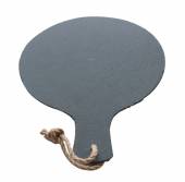 Блюдо для подачи круглое d=25 см. с ручкой черное, сланец MGprof