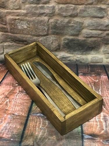 Ящик для подачи столовых приборов 250х100х40мм дерево МП12 (153029) 61751 /1/100/