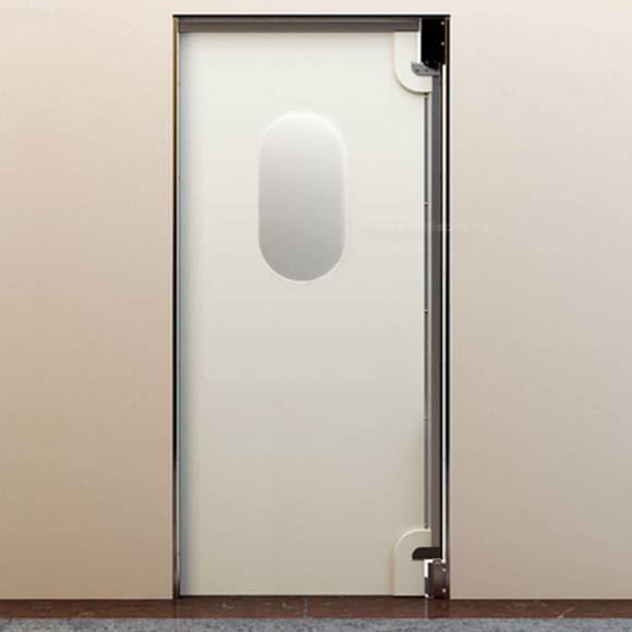 Дверь маятниковая одностворчатая с фиксацией полотна МДО(ф)-1000.2100-40-Пр-(RAL9003/RAL9003, Рама Дверь маятниковая одностворчатая с фиксацией полотна МДО(ф)-1000.2100-40-Пр-(RAL9003/RAL9003, Рама