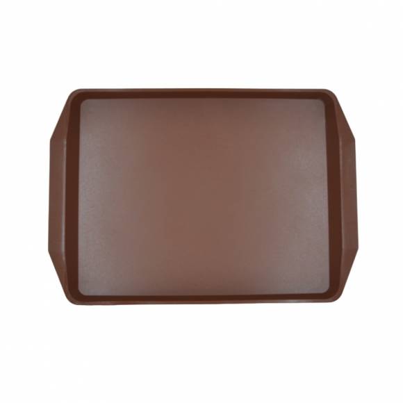 Поднос прямоугольный 42х30см темно-коричневый поверхность шагрень MGprof 1732