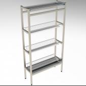 Стеллаж для сушки терелок и стаканов 4-х уровневый (1 Ст+3 Тар) 700*300*1700 (НЕРЖ)