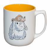 Кружка керамическая "Кроличья доброта" 500 мл (желтая внутри) Proff Cuisine CKCM220004-2 /1/