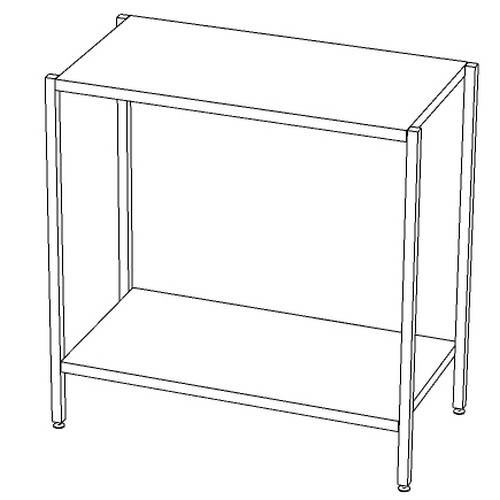 СТП2 стеллаж производственный 2 полки 1600*400*1000