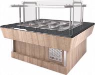 Мармит для вторых блюд Refettorio (шведский стол сдвоенный) RМ41S2 каменная столешница для 4хGN/1