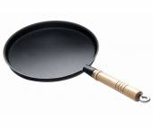 Сковорода 240х15мм чугун деревянная ручка блинная Luxstahl (НЕR26)