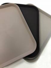 Поднос прямоугольный 46х36см прорезинен. коричневый Norma