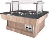 Мармит для первых блюд Refettorio (шведский стол сдвоенный) RМ41SD2 каменная столешница 4 супницы