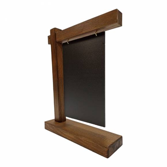 Табличка меловая на дерев. подставке двусторонняя А6 170*220 мм. коричневая