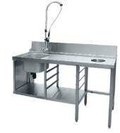 Стол для грязной посуды, с мойкой, отверстием для мусора, к посудомоечным машинамNiagara справа Стол для грязной посуды, с мойкой, отверстием для мусора, к посудомоечным машинамNiagara справа