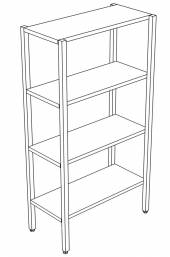 СТП4 стеллаж производственный 4 полки 1200*500*1800