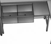 Стол 1700*765*850 с 2 ваннами.гл.300, отверстием для отходов