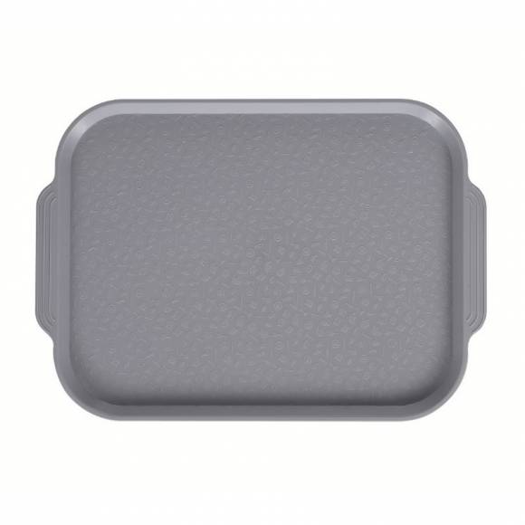 Поднос прямоугольный 45х35,5см с ручками светло-серый [С 0014 С]