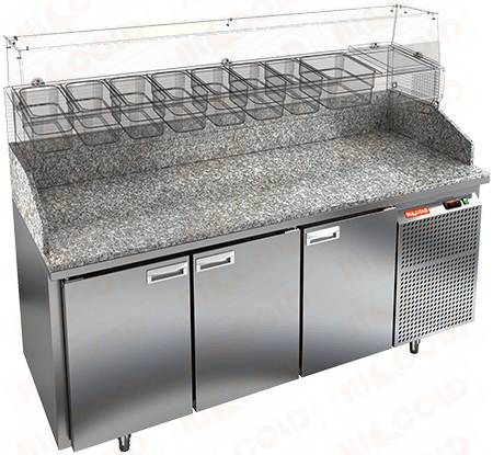 Стол холодильный для пиццы Hicold PZ3-111/GN камень (без витрины)