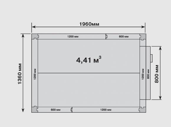 Камера холодильная Polair КХН- 4,41 1360х1960х2200 складская «уголки в комплект не входят»
