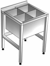 ВМ4 Ванна моечная 4-х секционная 700*700*850 гл.300 для мытья яиц (вкладыш в комплекте) с бортом
