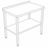 СПП стол производственный с полкой и бортом 900*900*850