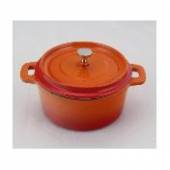 Кастрюля порц.кругл.12см эмалир.чугун,  оранж. 450мл  81200106  P.L. 15410-12EO Кастрюля порц.кругл.12см эмалир.чугун,  оранж. 450мл  81200106  P.L. 15410-12EO